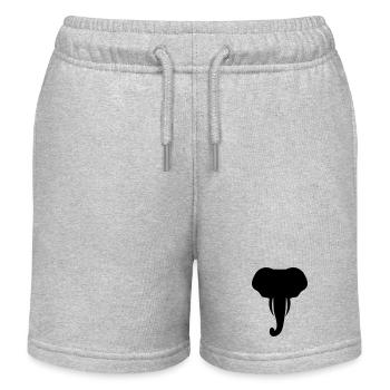 Elefant Kopf Tier Geschenk - Kinder Organic Joggingshorts Mini Bolter von Stanley/Stella - Grau meliert - Vorne