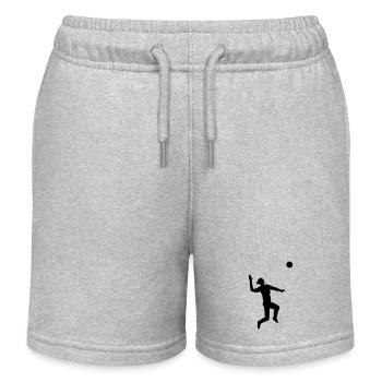 Graceful Volleyball Jump Black - Kids Organic Sweat Shorts by Stanley/Stella - heather grey - Front