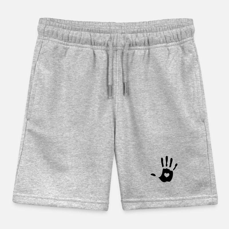 hand heart Kids Organic Sweat Shorts by Stanley/Stella