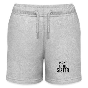 Ich liebe meine kleine Schwester - Kinder Organic Joggingshorts Mini Bolter von Stanley/Stella - Grau meliert - Vorne