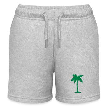 palm tree - Kids Organic Sweat Shorts by Stanley/Stella - heather grey - Front