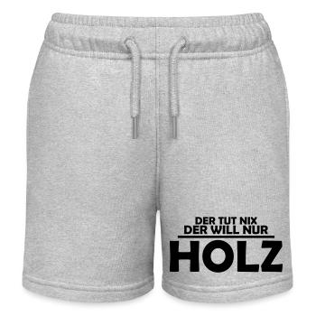 Der tut nix, der will nur Holz - Kinder Organic Joggingshorts Mini Bolter von Stanley/Stella - Grau meliert - Vorne