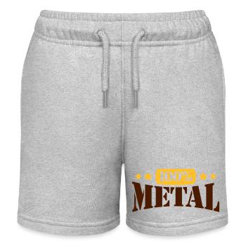 100% Heavy Metal Musique Timbre Texte Logo - Short de jogging enfant bio Stanley/Stella - gris chiné - Devant