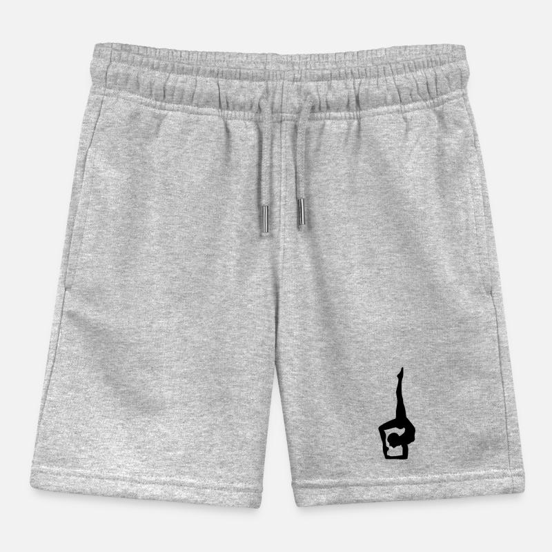 Dynamic yoga silhouette Kids Organic Sweat Shorts by Stanley/Stella