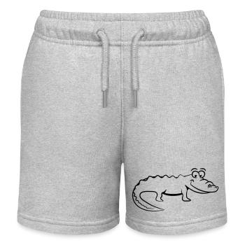 Krokodil süss lieb - Kinder Organic Joggingshorts Mini Bolter von Stanley/Stella - Grau meliert - Vorne