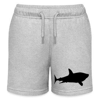 Silhouette de requin - Short de jogging enfant bio Stanley/Stella - gris chiné - Devant