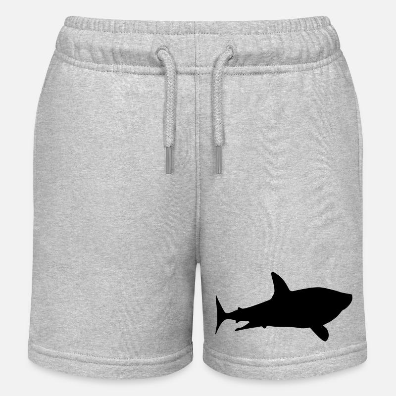 Silhouette de requin - Short de jogging enfant bio Stanley/Stella - gris chiné