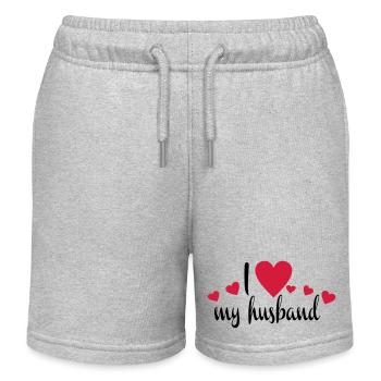 husband - Kids Organic Sweat Shorts by Stanley/Stella - heather grey - Front