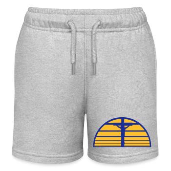 Jesus Christus Gott Glaube Kreuz Beten Christen - Kinder Organic Joggingshorts Mini Bolter von Stanley/Stella - Grau meliert - Vorne