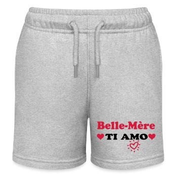Schwiegermutter ti amo - Kinder Organic Joggingshorts Mini Bolter von Stanley/Stella - Grau meliert - Vorne