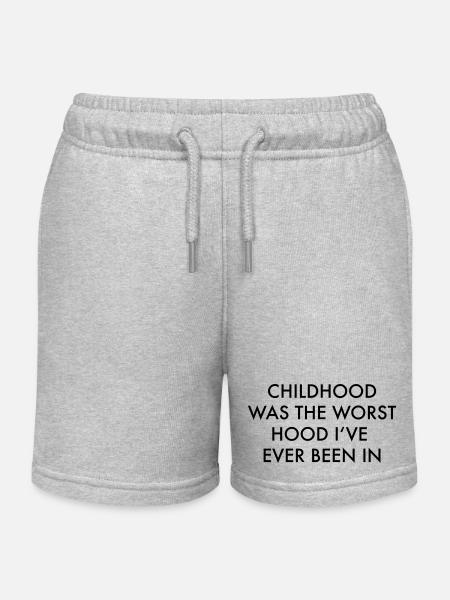 schlechte Kindheit - Kinder Organic Joggingshorts Mini Bolter von Stanley/Stella - Grau meliert