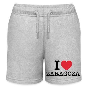 J’aime Saragosse | Saragosse | I Heart Saragosse - Short de jogging enfant bio Stanley/Stella - gris chiné - Devant