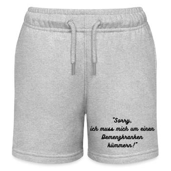 Sorry, I'm taking care of a dementia patient - Kids Organic Sweat Shorts by Stanley/Stella - heather grey - Front