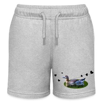 je t’aime je t’aime - Short de jogging enfant bio Stanley/Stella - gris chiné - Devant
