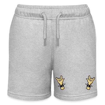 Devil horns Metal Sign Two Finger Sign - Kinder Organic Joggingshorts Mini Bolter von Stanley/Stella - Grau meliert - Vorne
