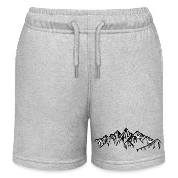 Berge Schwarze Silhouetten im Nebel - Kinder Organic Joggingshorts Mini Bolter von Stanley/Stella - Grau meliert - Vorne