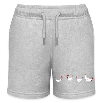 Hühner 4er Bande - Kinder Organic Joggingshorts Mini Bolter von Stanley/Stella - Grau meliert - Vorne