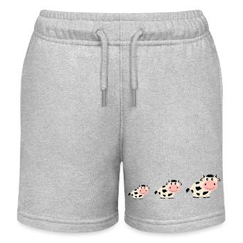 Cow Cows Comic - Kids Organic Sweat Shorts by Stanley/Stella - heather grey - Front
