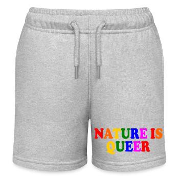 Nature is queer - Short de jogging enfant bio Stanley/Stella - gris chiné - Devant
