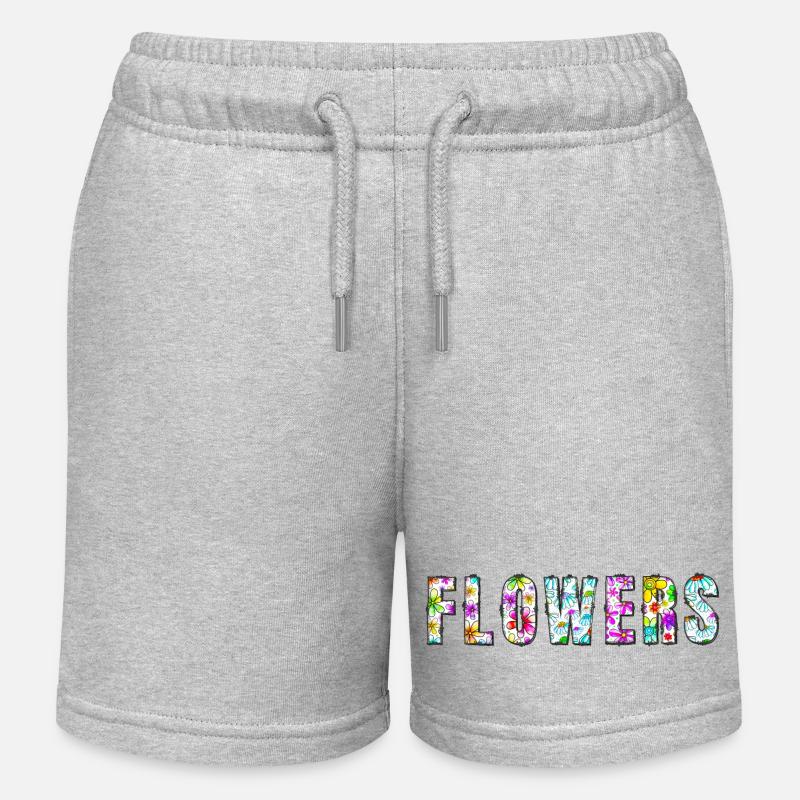 Fleurs florales - Short de jogging enfant bio Stanley/Stella - gris chiné