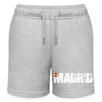 Distressed Made in Spain Typography - Kids Organic Sweat Shorts by Stanley/Stella - heather grey - Front