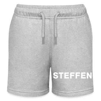 Steffen ist dein Name Original Oldschool 90es - Kinder Organic Joggingshorts Mini Bolter von Stanley/Stella - Grau meliert - Vorne