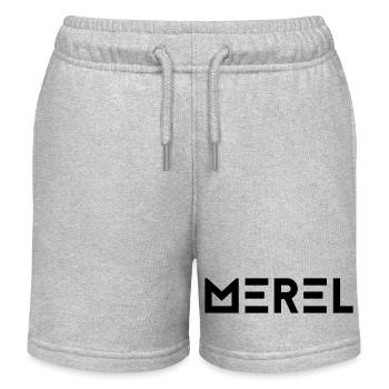 First name Merel - Kids Organic Sweat Shorts by Stanley/Stella - heather grey - Front