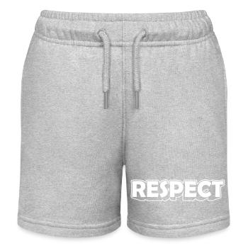 Respekt Motiv mit kräftigem Schriftzug - Kinder Organic Joggingshorts Mini Bolter von Stanley/Stella - Grau meliert - Vorne
