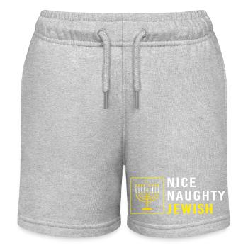 Hanukah Hanukkah Chanukkah - Kinder Organic Joggingshorts Mini Bolter von Stanley/Stella - Grau meliert - Vorne