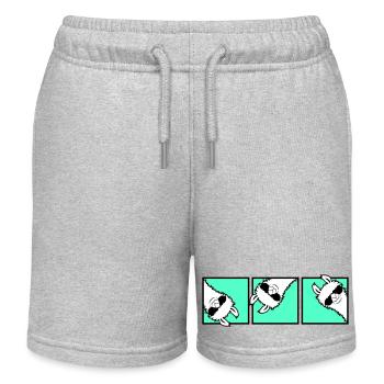 Lama Cool Guckend Sonnenbrille Trio Freunde Team - Kinder Organic Joggingshorts Mini Bolter von Stanley/Stella - Grau meliert - Vorne