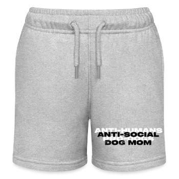 ANTI-SOCIAL DOG MOM - Kids Organic Sweat Shorts by Stanley/Stella - heather grey - Front
