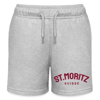 St. Moritz - Suisse - Schweiz - Swiss - Kinder Organic Joggingshorts Mini Bolter von Stanley/Stella - Grau meliert - Vorne