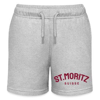 St. Moritz - Suisse - Schweiz - Swiss - Kinder Organic Joggingshorts Mini Bolter von Stanley/Stella - Grau meliert - Vorne