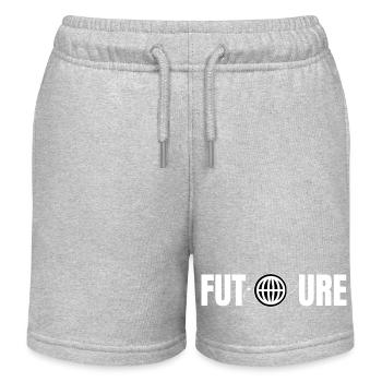 Zukunftsglobus Icon Design - Kinder Organic Joggingshorts Mini Bolter von Stanley/Stella - Grau meliert - Vorne