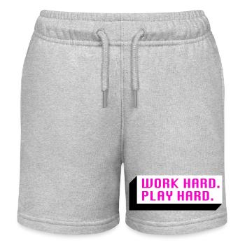 Work Hard. Play Hard. (Pink) - Kinder Organic Joggingshorts Mini Bolter von Stanley/Stella - Grau meliert - Vorne