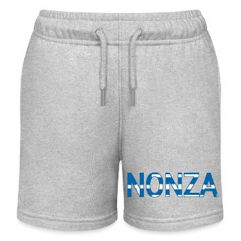 Nonza Grèce Texte - Short de jogging enfant bio Stanley/Stella - gris chiné - Devant