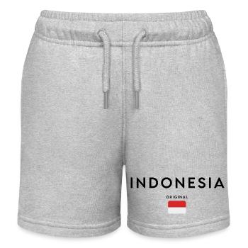 Fierté indonésienne, design minimaliste et élégant - Short de jogging enfant bio Stanley/Stella - gris chiné - Devant