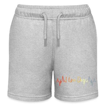 Hundeliebhaber Herzlinie - Kinder Organic Joggingshorts Mini Bolter von Stanley/Stella - Grau meliert - Vorne