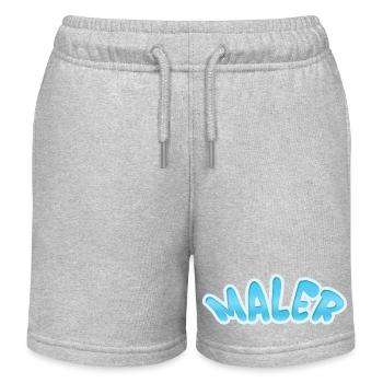 WALER Bubble-Style Blau Design - Kinder Organic Joggingshorts Mini Bolter von Stanley/Stella - Grau meliert - Vorne