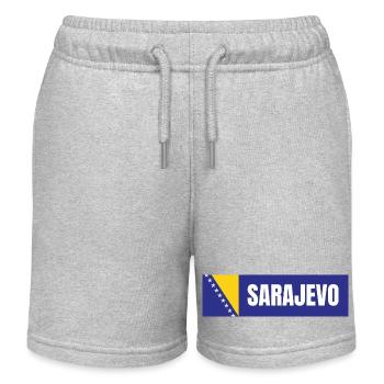 Sarajevo in Bosnien und Herzegowina Flaggenfarben - Kinder Organic Joggingshorts Mini Bolter von Stanley/Stella - Grau meliert - Vorne