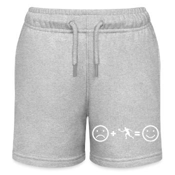 Idée de cadeau pour le joueur de terrain avec double jeu - Short de jogging enfant bio Stanley/Stella - gris chiné - Devant