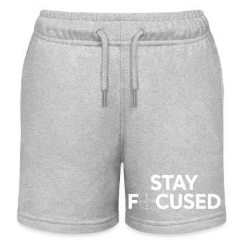 Stay Focused: Target Style - Kids Organic Sweat Shorts by Stanley/Stella - heather grey - Front