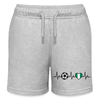 Nigeria Fußball Herzschlag Nigeria - Kinder Organic Joggingshorts Mini Bolter von Stanley/Stella - Grau meliert - Vorne