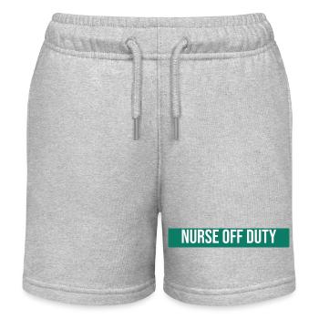 Nurse Off Duty Funny Nurse Gift - Kids Organic Sweat Shorts by Stanley/Stella - heather grey - Front