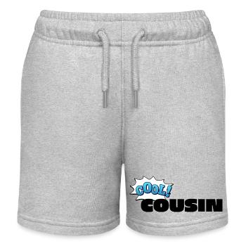 Lettrage de cousin cool pour le cousin cool - Short de jogging enfant bio Stanley/Stella - gris chiné - Devant