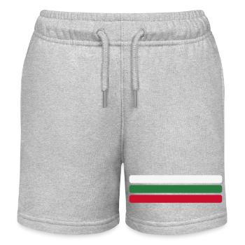 Bulgarien Flagge Minimal - Fahne Fan Streifen Desi - Kinder Organic Joggingshorts Mini Bolter von Stanley/Stella - Grau meliert - Vorne