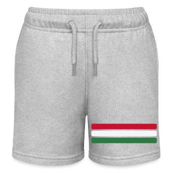 Ungarn Flagge Minimal - Fahne Fan Streifen Design - Kinder Organic Joggingshorts Mini Bolter von Stanley/Stella - Grau meliert - Vorne