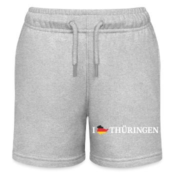 I love Thüringen Deutschland - Kinder Organic Joggingshorts Mini Bolter von Stanley/Stella - Grau meliert - Vorne
