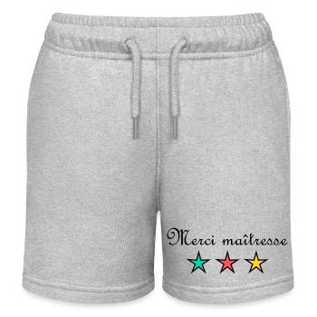 MERCI. MERCI MAÎTRESSE. CADEAU MAÎTRESSE. VACANCES - Short de jogging enfant bio Stanley/Stella - gris chiné - Devant
