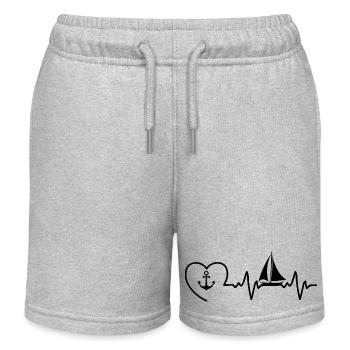 Leidenschaftlicher Segler - Kinder Organic Joggingshorts Mini Bolter von Stanley/Stella - Grau meliert - Vorne